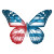 Patriotic Butterfly V2 Vinyl Car Decal Sticker – Waterproof & UV-Resistant 