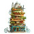Mexican Taco Tower Vinyl Car Decal Sticker – Waterproof & UV-Resistant 