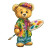 Artist Teddy Bear Vinyl Car Decal Sticker – Waterproof & UV-Resistant 