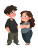 Teasing Cartoon Duo Vinyl Car Decal Sticker – Waterproof & UV-Resistant 