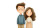 Happy Moving Couple V2 Vinyl Car Decal Sticker – Waterproof & UV-Resistant 