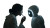 Glowing Humanoid Assistant Vinyl Car Decal Sticker – Waterproof & UV-Resistant 