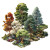 Isometric Trees Vinyl Car Decal Sticker – Waterproof & UV-Resistant 