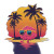 Cartoon Brain Lounging Vinyl Car Decal Sticker – Waterproof & UV-Resistant 