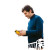 Smiling Man Paying Vinyl Car Decal Sticker – Waterproof & UV-Resistant 