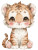 Fluffy Tiger Cub Vinyl Car Decal Sticker – Waterproof & UV-Resistant 