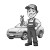 Cartoon Mechanic V2 Vinyl Car Decal Sticker – Waterproof & UV-Resistant 