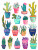Cactus Illustration Set Vinyl Car Decal Sticker – Waterproof & UV-Resistant 