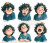 Cartoon Avatar Expressions Vinyl Car Decal Sticker – Waterproof & UV-Resistant 