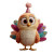 Dancing Cartoon Turkey Vinyl Car Decal Sticker – Waterproof & UV-Resistant 3.4133333333333336"