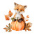 Cute Fox Pumpkin Vinyl Car Decal Sticker – Waterproof & UV-Resistant 3.4133333333333336"