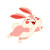 Cartoon Bunny Jumping Vinyl Car Decal Sticker – Waterproof & UV-Resistant 3.4133333333333336"