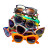 Crazy Sunglasses Vinyl Car Decal Sticker – Waterproof & UV-Resistant 6.826666666666667"