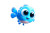 Happy Blue Fish Vinyl Car Decal Sticker – Waterproof & UV-Resistant 2.986666666666667"