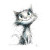 Cute Scribble Kitty Vinyl Car Decal Sticker – Waterproof & UV-Resistant 3.4133333333333336"