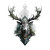 Geometrical Deer Logo Vinyl Car Decal Sticker – Waterproof & UV-Resistant 3.4133333333333336"