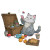 Cute Cat Picnic Vinyl Car Decal Sticker – Waterproof & UV-Resistant 3.4133333333333336"