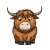 Highland Cow Cartoon Vinyl Car Decal Sticker – Waterproof & UV-Resistant 6.826666666666667"