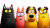 Cartoon Pets Panic Vinyl Car Decal Sticker – Waterproof & UV-Resistant 2.72"