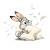Bunny Hugging Pillow Vinyl Car Decal Sticker – Waterproof & UV-Resistant 3.4133333333333336"