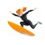 Cartoon Surfer Vinyl Car Decal Sticker – Waterproof & UV-Resistant 3.4133333333333336"