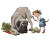 Happy Mastiff Sniffing Vinyl Car Decal Sticker – Waterproof & UV-Resistant 3.2"