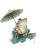 Frog With Flower Umbrella Vinyl Car Decal Sticker – Waterproof & UV-Resistant 8.0"