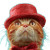Red Cat Hat V2 Vinyl Car Decal Sticker – Waterproof & UV-Resistant 3.4133333333333336"