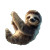 3D Sloth Illustration Vinyl Car Decal Sticker – Waterproof & UV-Resistant 3.4133333333333336"