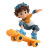 Cheerful Boy Rollerboarding Vinyl Car Decal Sticker – Waterproof & UV-Resistant 6.826666666666667"