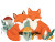 Cute Foxes Set Vinyl Car Decal Sticker – Waterproof & UV-Resistant 6.1866666666666665"