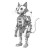 Robot Cat Drawing Vinyl Car Decal Sticker – Waterproof & UV-Resistant 6.826666666666667"