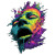 Psychedelic Cosmic Face Vinyl Car Decal Sticker – Waterproof & UV-Resistant 3.4133333333333336"
