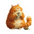 Ginger Cat Eating V2 Vinyl Car Decal Sticker – Waterproof & UV-Resistant 3.4133333333333336"