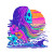 Skeleton Girl Beach Vinyl Car Decal Sticker – Waterproof & UV-Resistant 3.4133333333333336"