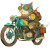 Cyberpunk Cat Rider V2 Vinyl Car Decal Sticker – Waterproof & UV-Resistant 6.826666666666667"