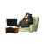 Cartoon Bear Watching Tv Vinyl Car Decal Sticker – Waterproof & UV-Resistant 3.4133333333333336"
