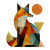 Geometric Fox Vinyl Car Decal Sticker – Waterproof & UV-Resistant 3.4133333333333336"