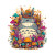 Psychedelic Totoro Vinyl Car Decal Sticker – Waterproof & UV-Resistant 3.4133333333333336"
