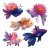 Floral Fish Drawing Vinyl Car Decal Sticker – Waterproof & UV-Resistant 6.826666666666667"