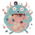 Cute Microbe Monster Vinyl Car Decal Sticker – Waterproof & UV-Resistant 3.4133333333333336"