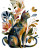 Whimsical Cat Illustration V4 Vinyl Car Decal Sticker – Waterproof & UV-Resistant 8.0"