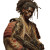 Futuristic Afro-Samurai Vinyl Car Decal Sticker – Waterproof & UV-Resistant 3.4133333333333336"
