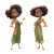 Afro-Brazilian Woman Sketch Vinyl Car Decal Sticker – Waterproof & UV-Resistant 6.826666666666667"