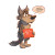 Sad Cartoon Wolf Vinyl Car Decal Sticker – Waterproof & UV-Resistant 6.826666666666667"