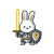 Armored Bunny Logo Vinyl Car Decal Sticker – Waterproof & UV-Resistant 3.4133333333333336"