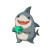 Shark With Emerald Vinyl Car Decal Sticker – Waterproof & UV-Resistant 3.4133333333333336"
