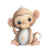 Baby Monkey Illustration Vinyl Car Decal Sticker – Waterproof & UV-Resistant 6.826666666666667"