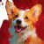 Impressionist Corgi Vinyl Car Decal Sticker – Waterproof & UV-Resistant 3.4133333333333336"