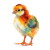 Watercolor Chick Vinyl Car Decal Sticker – Waterproof & UV-Resistant 3.4133333333333336"
